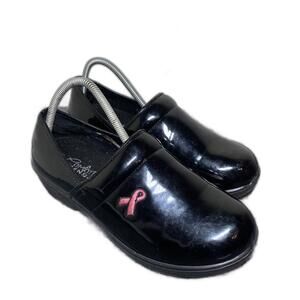 Comfort Trendz Clogger Nurse Shoes Women Size 10 Black Cancer Sign Work Shoes